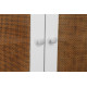 White Wood & Natural Rattan Doors Sideboard Cabinet